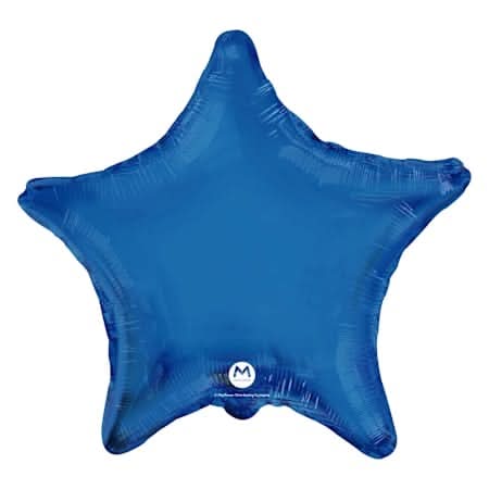 INFLATED Shaped Heart/Star Mylar Balloon 17in Blue