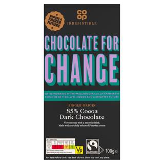 Co-op Irresistible Fairtrade Single Origin 85% Cocoa Dark Chocolate 100g