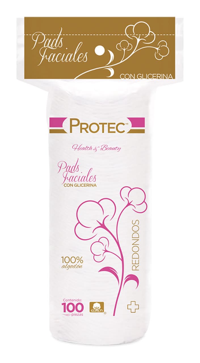 Protec · Pads faciales con glicerina (100 un)
