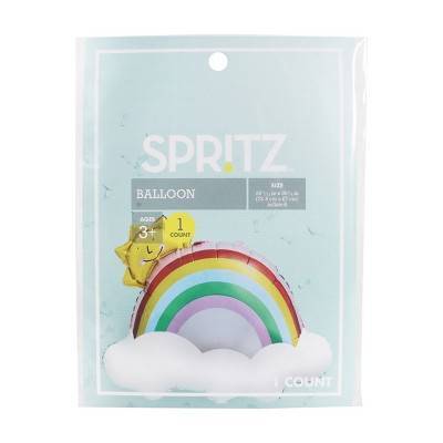 Spritz Rainbow Confetti Foil Balloon, Multicolor