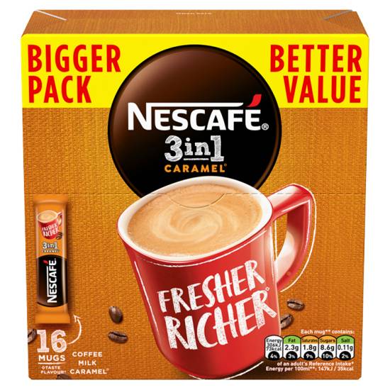 Nescafé 3In1 Caramel Instant Coffee Sachets (17g)