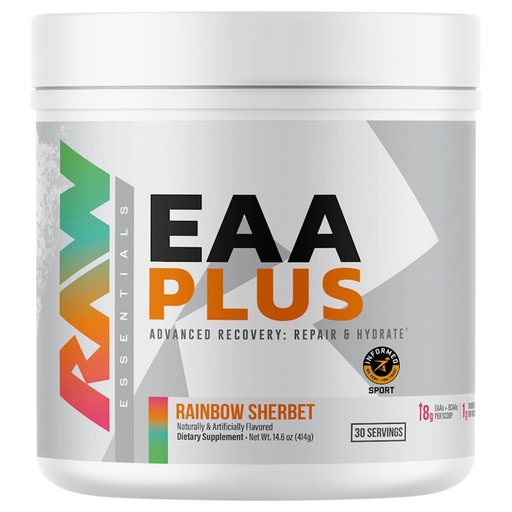 RAW Eaa Plus Repair & Hydrate Dietary Supplement, Rainbow Sherbet (14.6 oz)