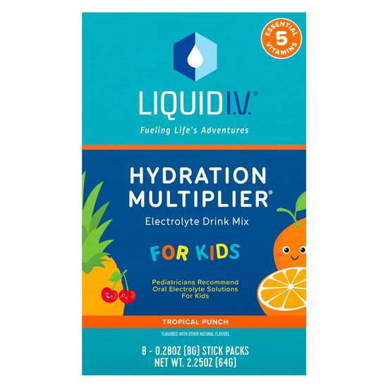 Liquid I.v. Hydration Multiplier For Kids Tropical Punch (8 ct, 2.25oz)
