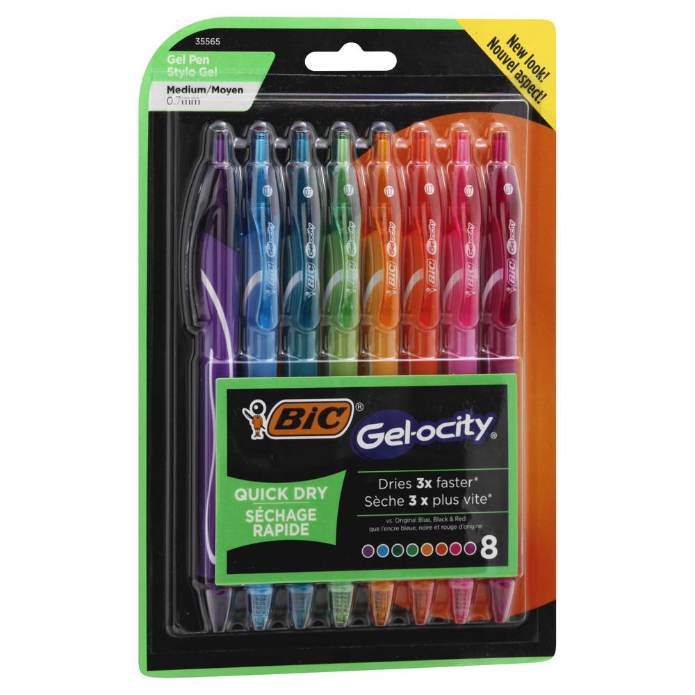 Bic Gel-Ocity Medium 0.7 mm Quick Dry Assorted Pen ( 8 ct )