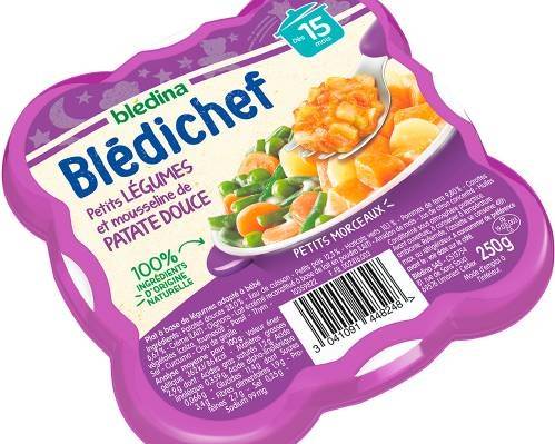 BLEDICHEF - Légumes et Mousseline de Patate douce - Repas Bébé dès 15 mois - 250g