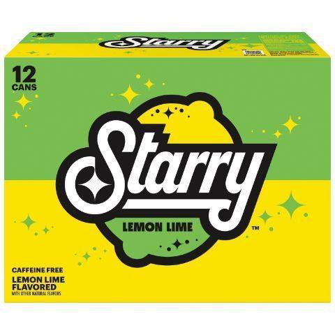 Starry Soda Lemon Lime 12 Pack 12oz Can