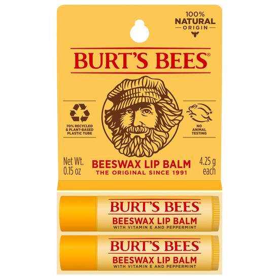 Burt's Bees Beeswax Moisturizing Lip Balm (2 ct)