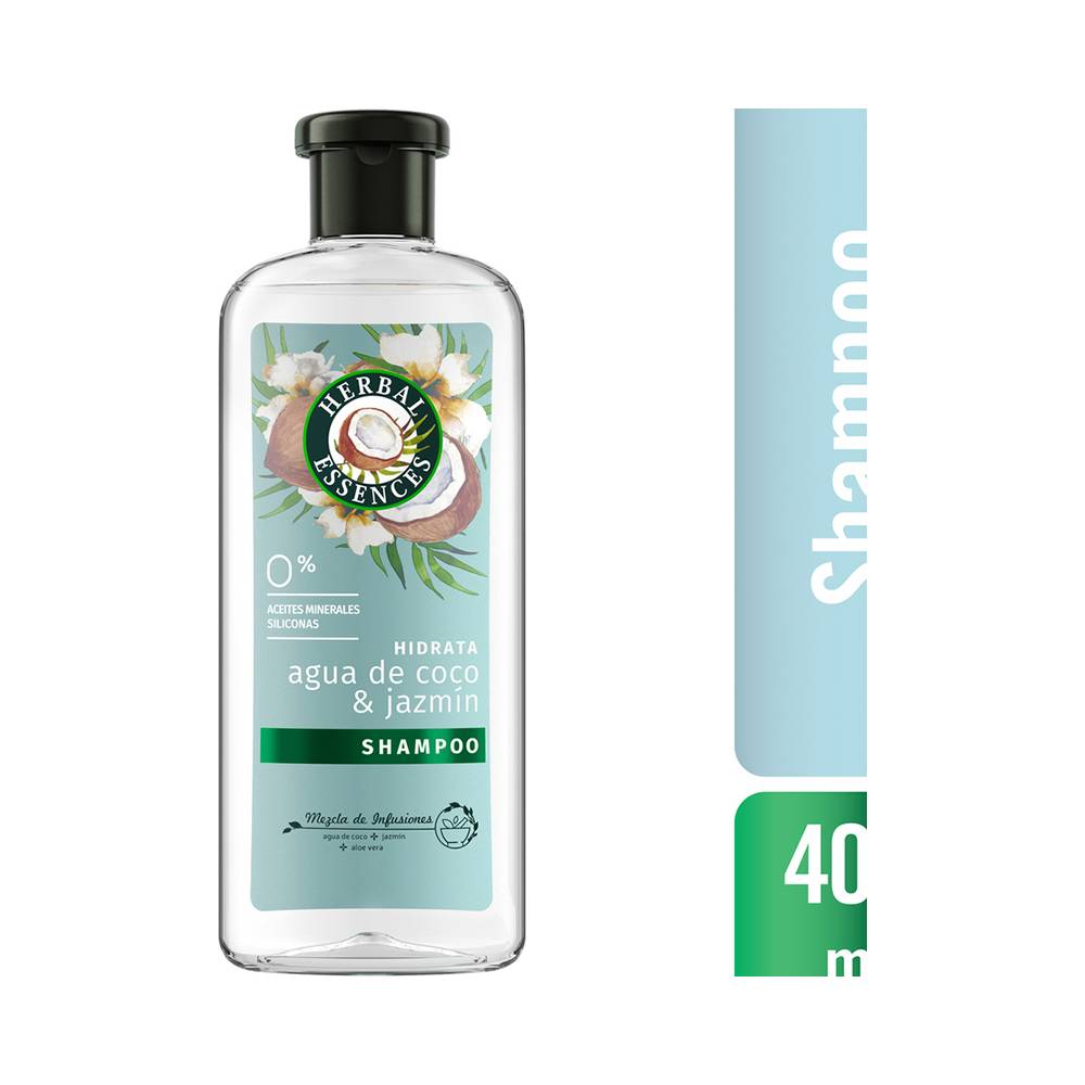 Herbal essences shampoo hidrata agua de coco & jazmín (botella 400 ml)