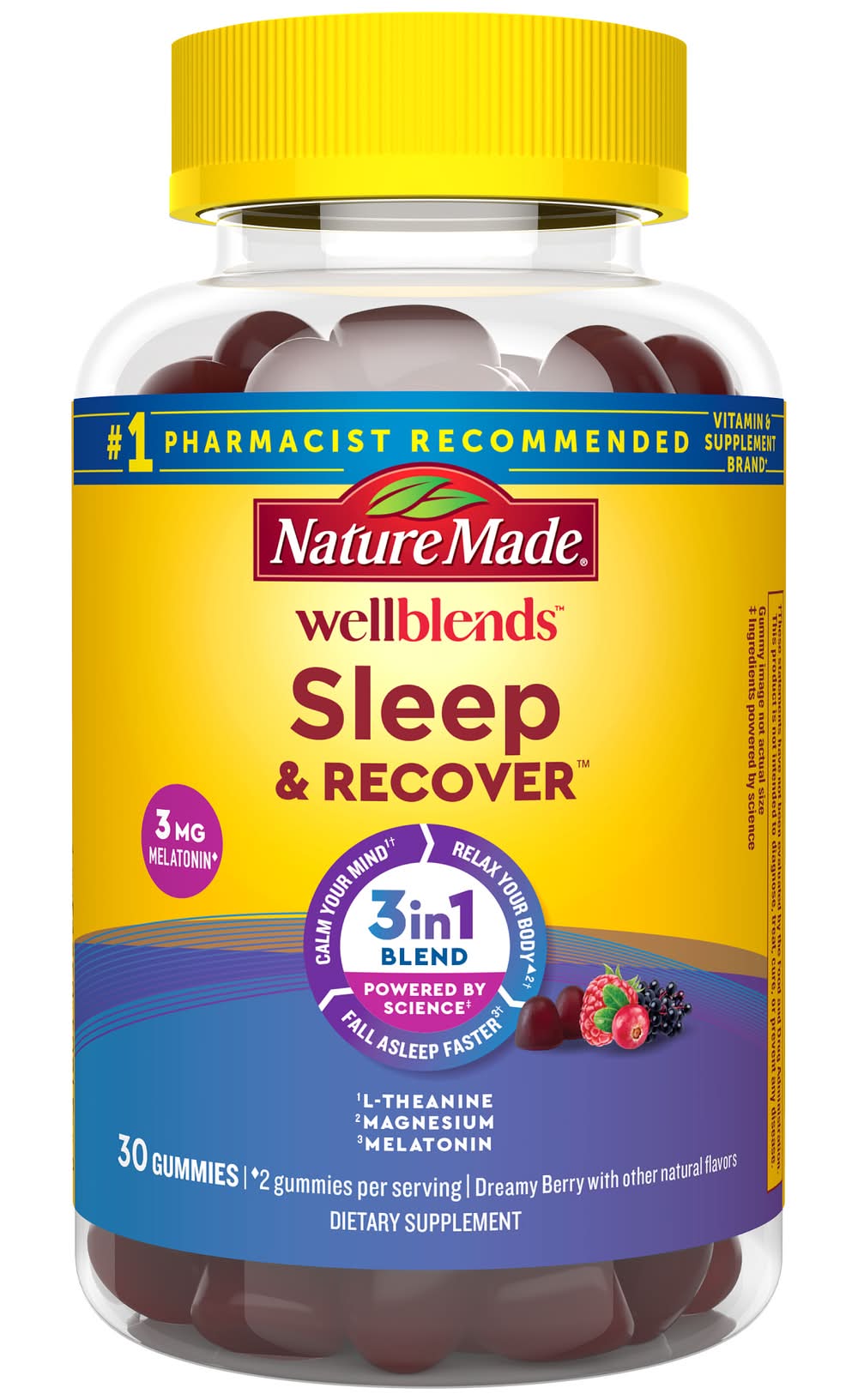 Nature Made Wellblends Sleep & Recover Gummies, Dreamy Berry (30 ct)