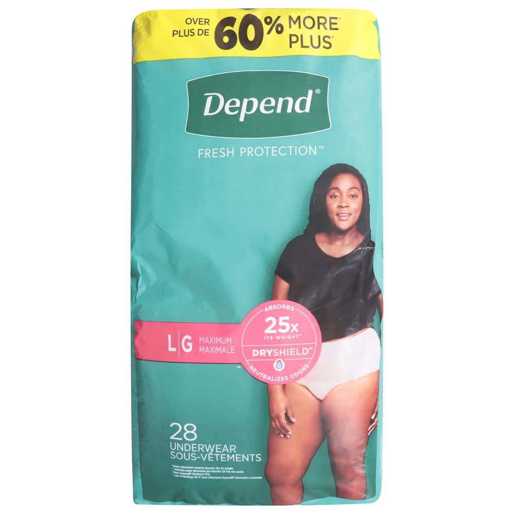 Depend Size L Maximum Absorbency Underwear For Women