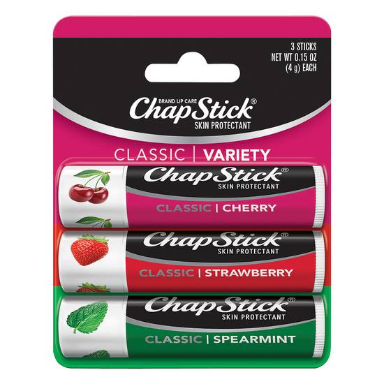 Chapstick Classic Lip Balm Assorted Scents (3 ct)