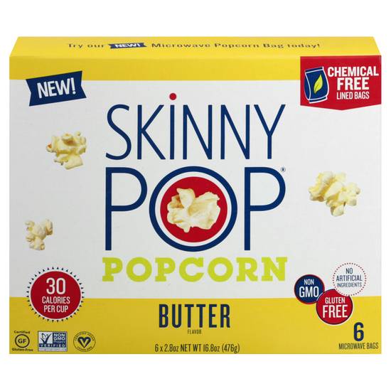 Skinnypop Butter Microwave Popcorn (6 ct)