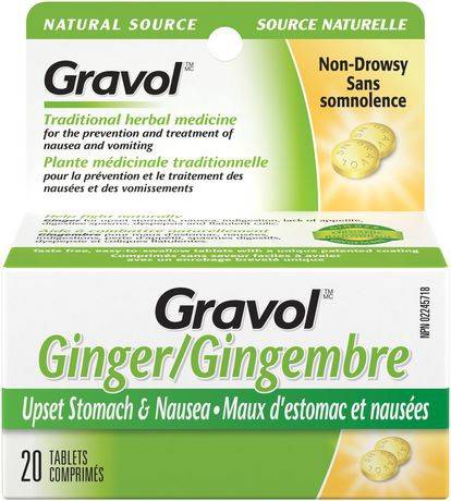 Gravol Non-Drowsy Natural Ginger Tablets (20 ct)