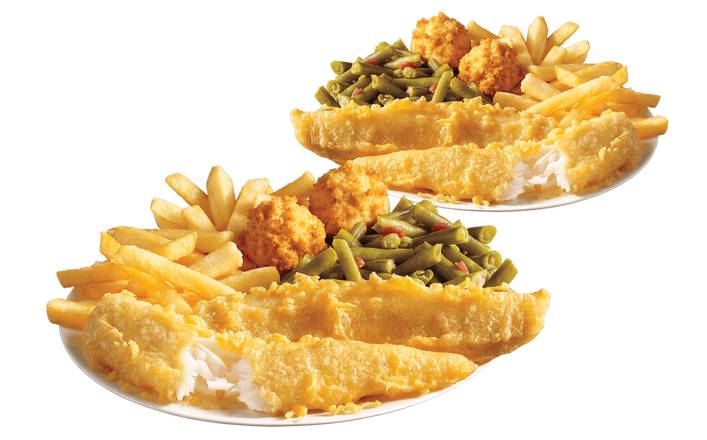 Two 2 Piece Batter Dipped Fish Meals