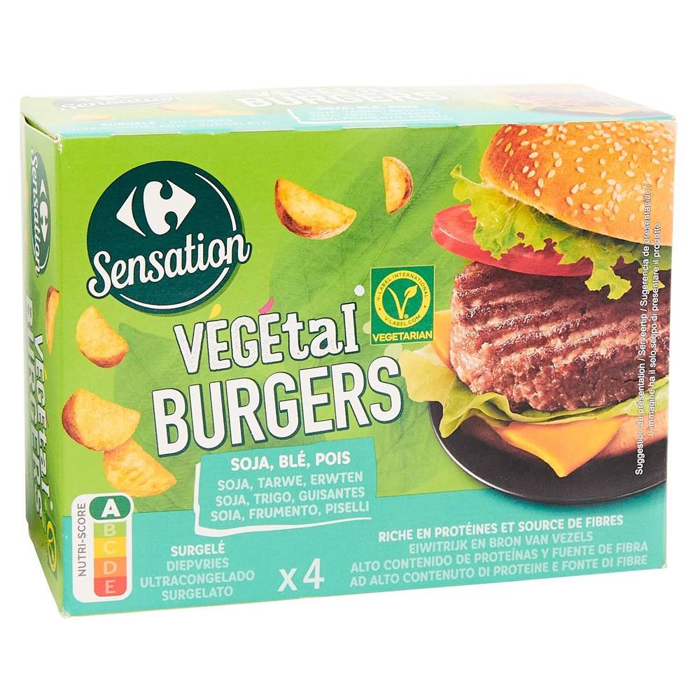 Carrefour Veggie - Steak soja, blé, pois (4 pièces)