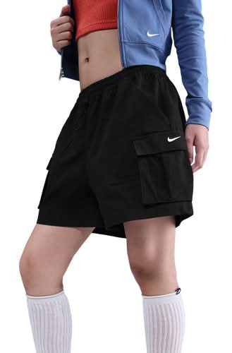 Nike Womens NSW Street 5" Cargo Shorts - Black/Sail Size XL