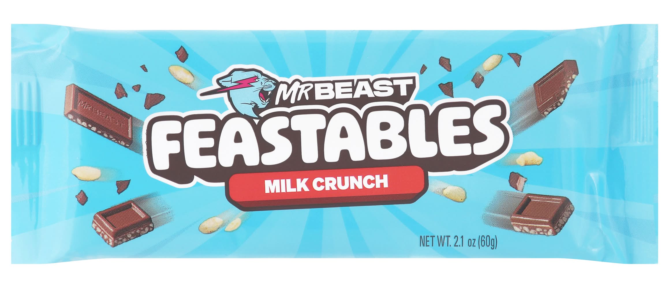 Feastables Crunch Mr Beast Milk Chocolate With Puffed Rice Bar (2.1 oz)