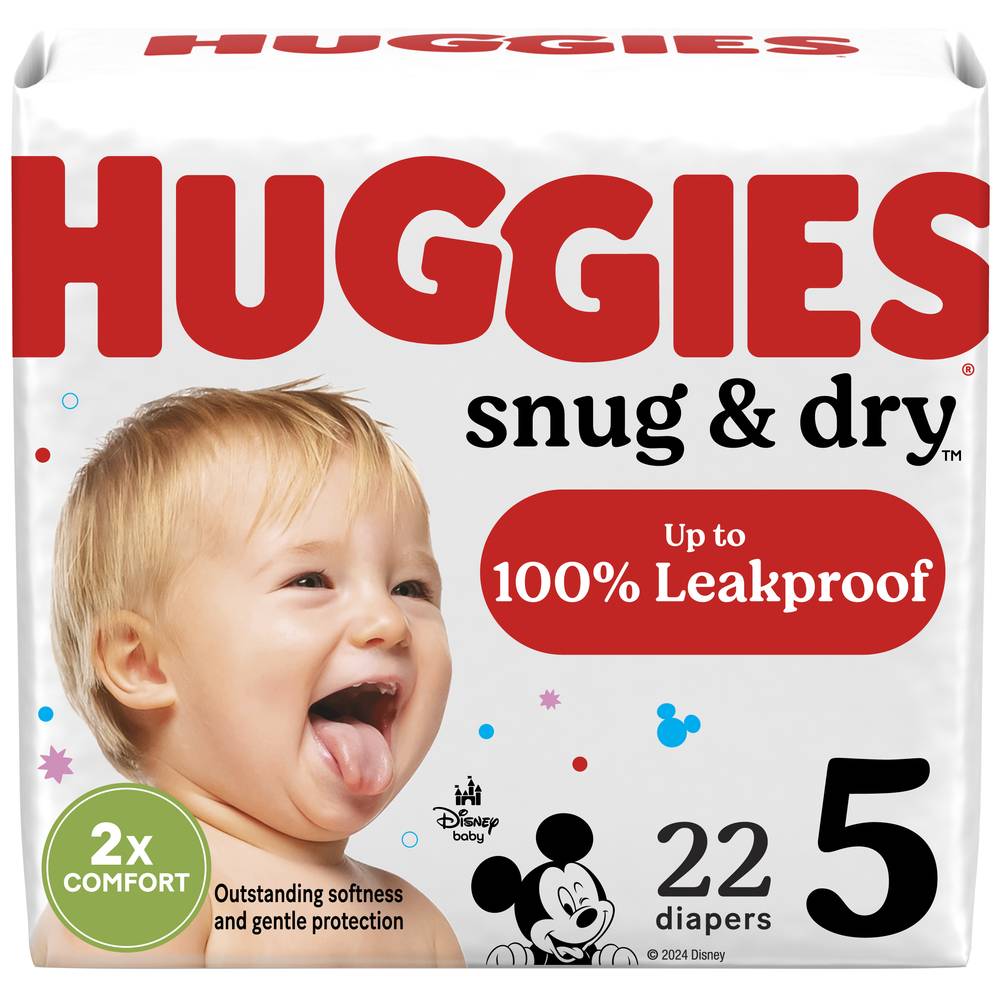 Huggies Disney Baby Snug & Dry Diapers, Size 5 (22 ct)
