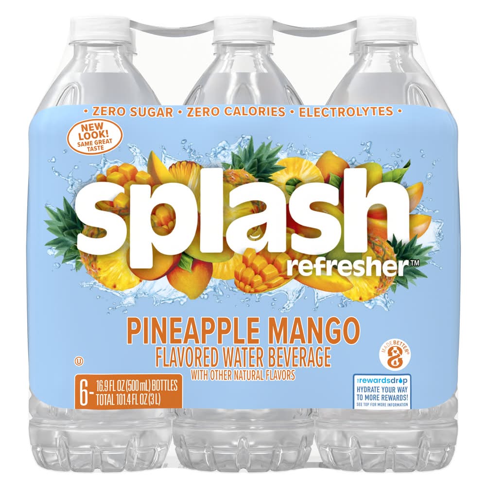 Splash Blast Pineapple Mango Flavored Water (6 x 16.9 fl oz)