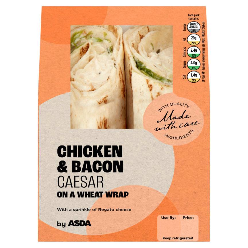 Asda Chicken & Bacon Caesar on a Wheat Wrap