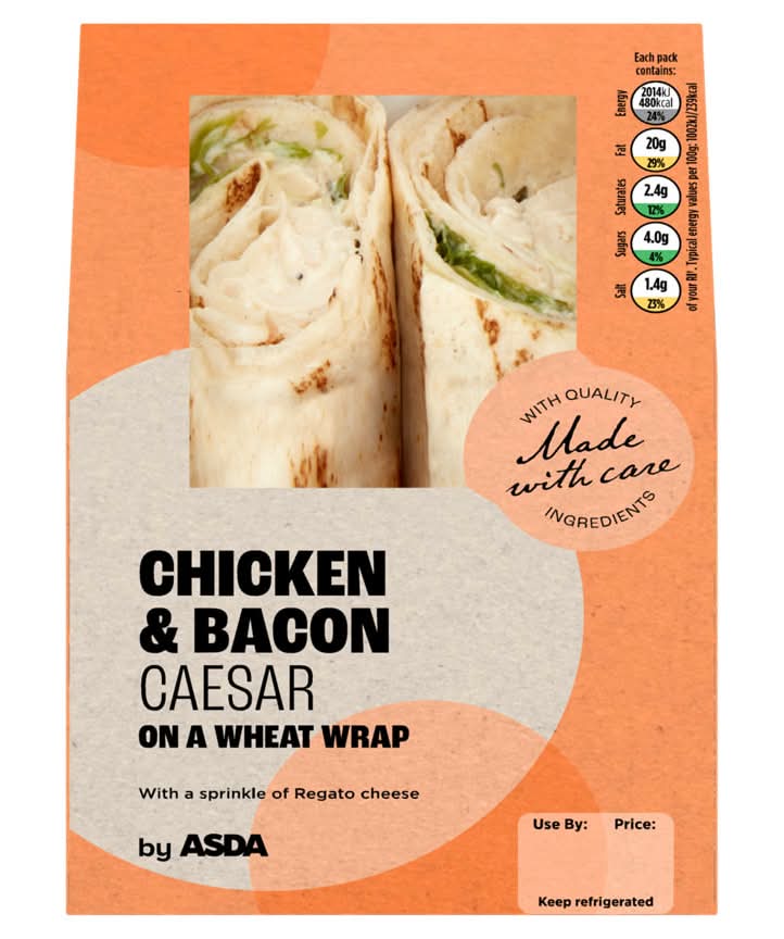 Asda Chicken & Bacon Caesar on a Wheat Wrap