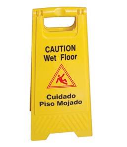 24"X12", Wet Floor Caution Sign, Yellow Color, (1 Unit per Case)