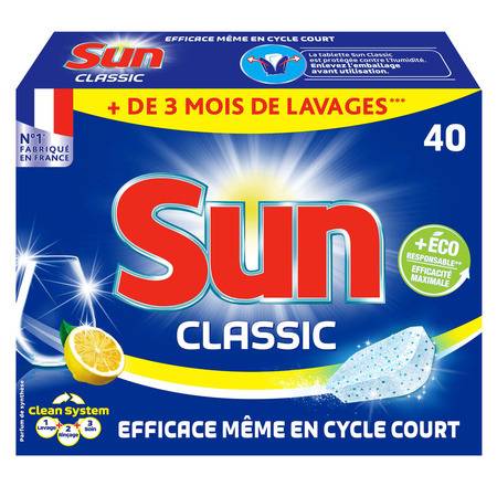 Tablette lave-vaisselle classic citron SUN - le paquet de 40 doses