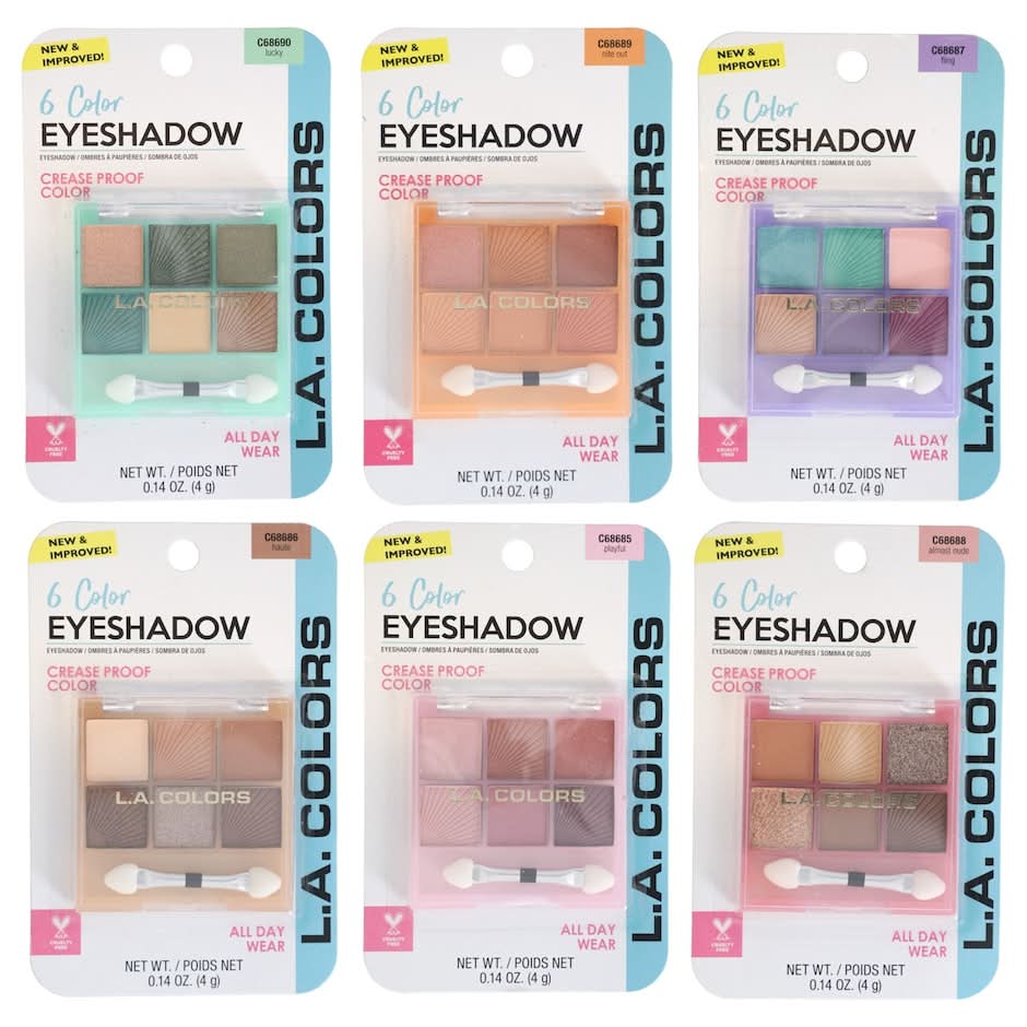 L.A. Colors 6 Color Eyeshadow, 0.14 oz.