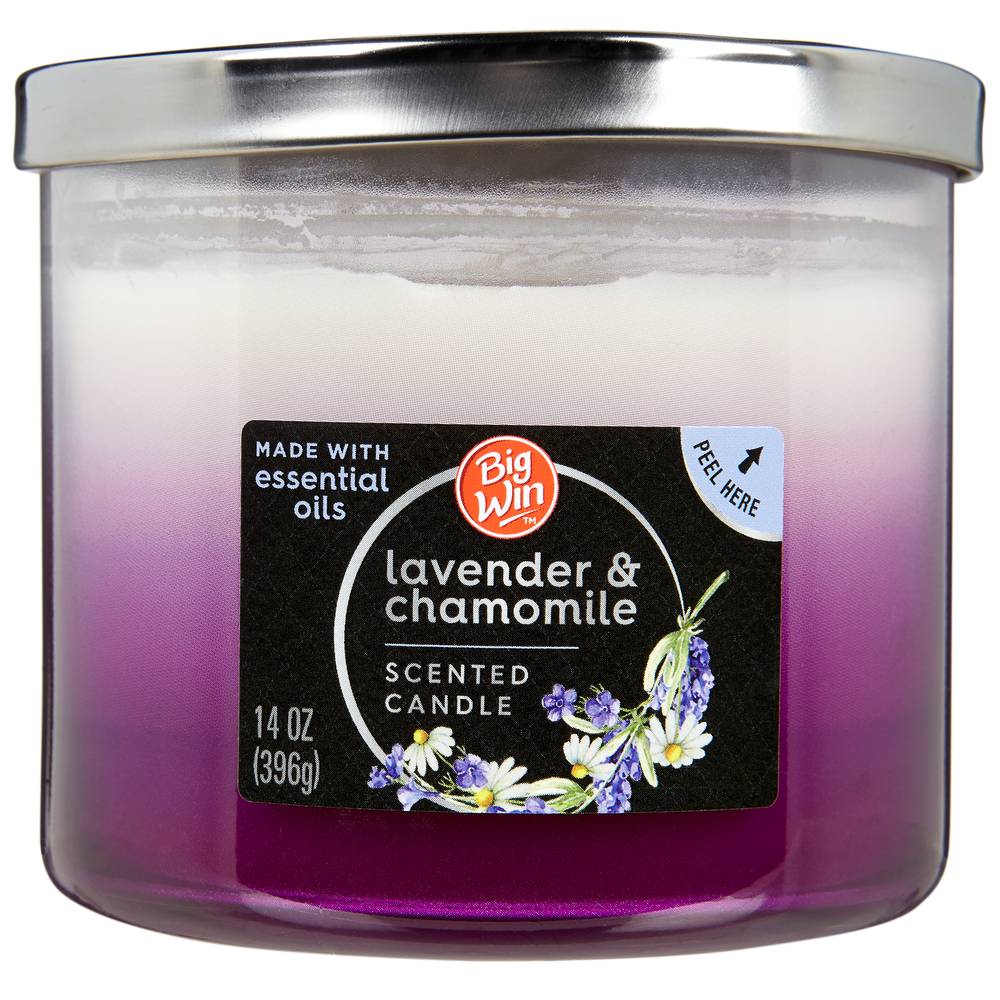 Big Win Scented Candle Lavender & Chamomile (14 oz)