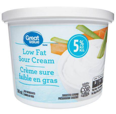Great value crème sure faible en gras (500 ml) - low fat sour cream 5% (500 ml)