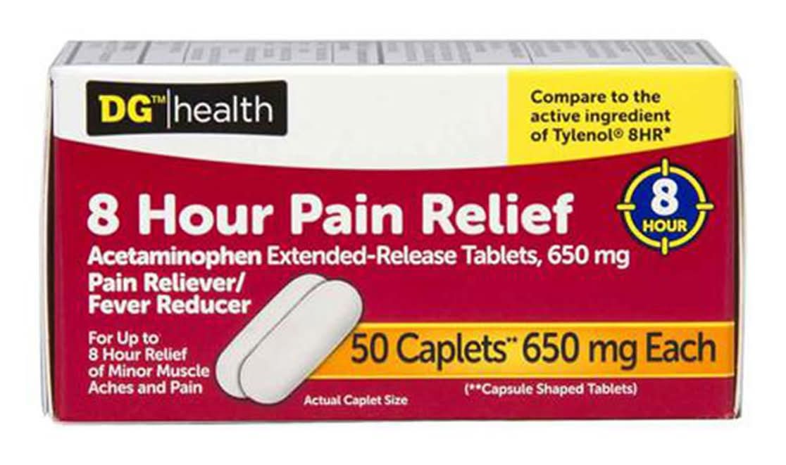 Dg Health 8 Hour Pain Relief Caplets 650 Mg - 50 Ct