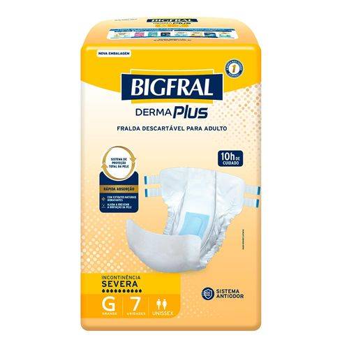 Bigfral · Fralda descartável para adulto derma plus g (7 un)