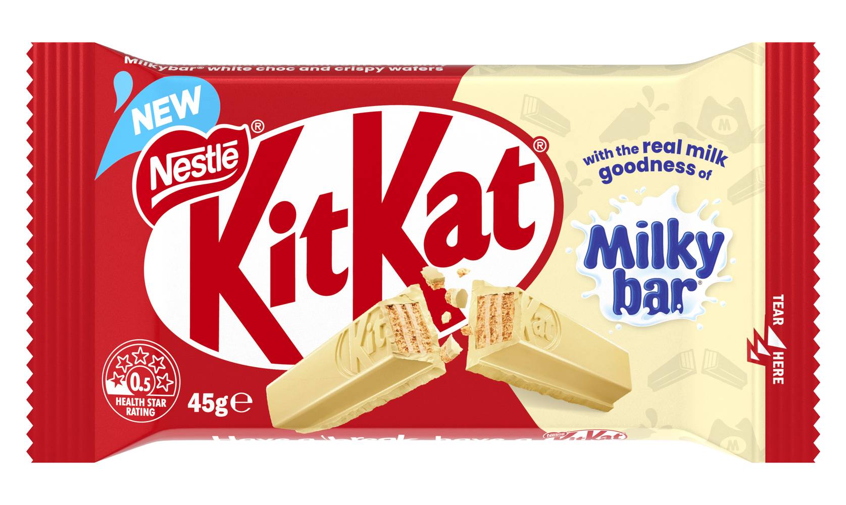 Nestle Kit Kat Milkybar 4 Finger White Chocolate Medium Bar 42g