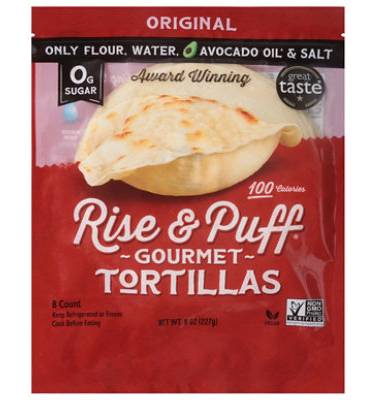 Rise N Puff Gourmettortillas, Original (8 oz, 8 ct)