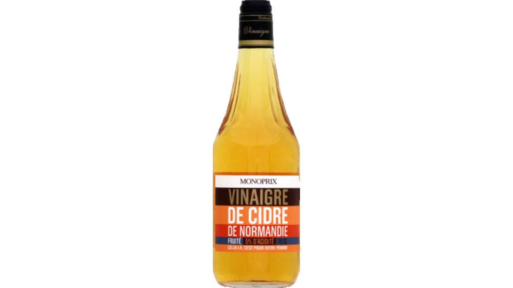 Monoprix Vinaigre de cidre de Normandie, fruité 5% d'acidité La bouteille de 75cl