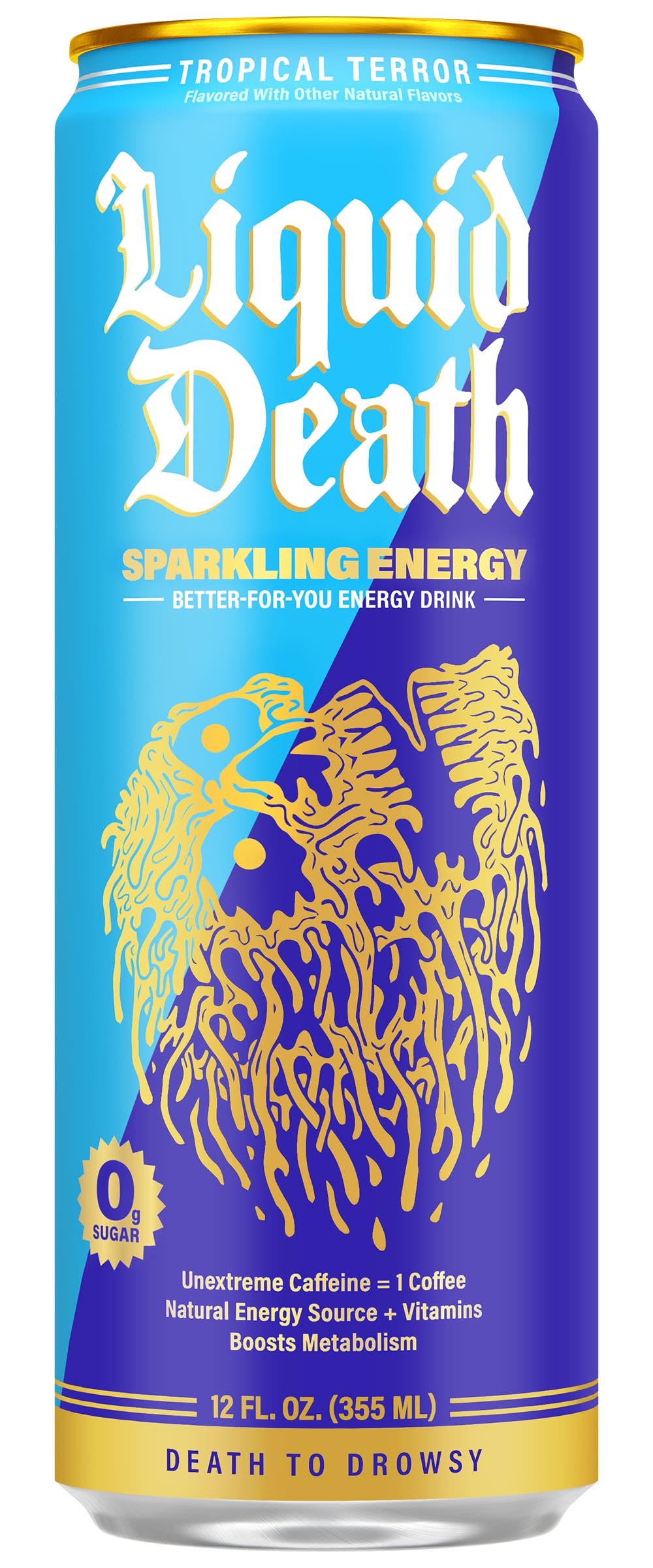 Liquid Death Sparkling Energy Drinks, Tropical Terror (12 fl oz)