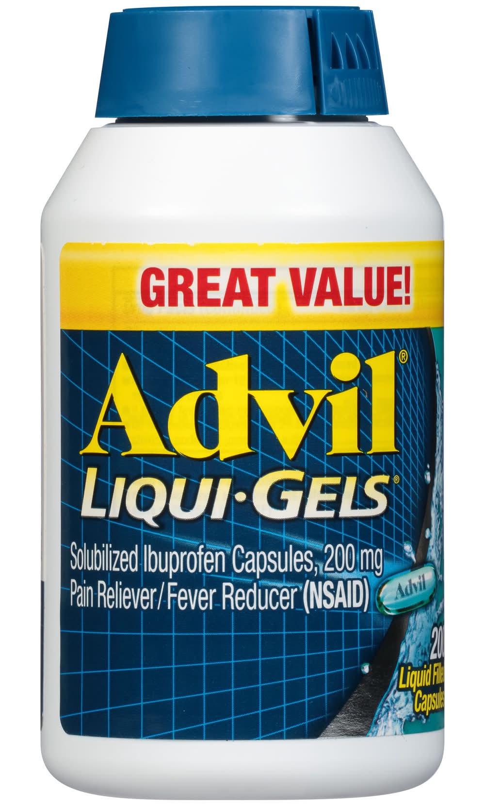 Advil Liqui-Gels Solubilized Ibuprofen Capsules 200 mg (200 ct)