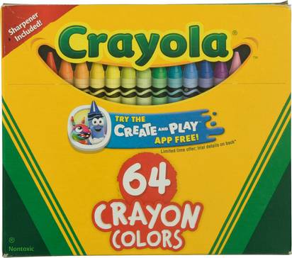 Crayola Crayon Colors With Sharpener Included (64 ct)