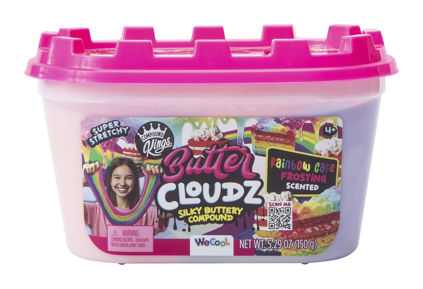 Compound Kings® Butter Cloudz Scented Slime 5.29oz Rainbow Cake Frosting