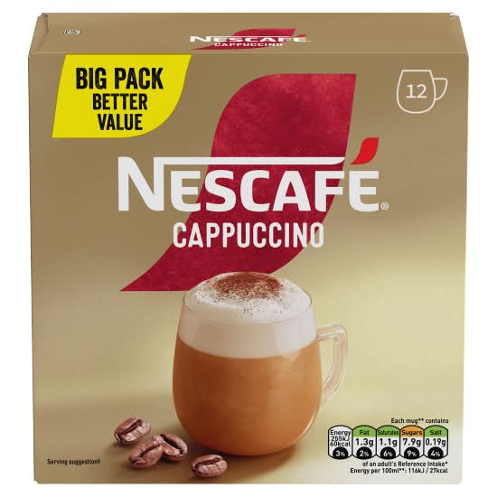 Nescafé Cappuccino Coffee Sachets (12 pack)