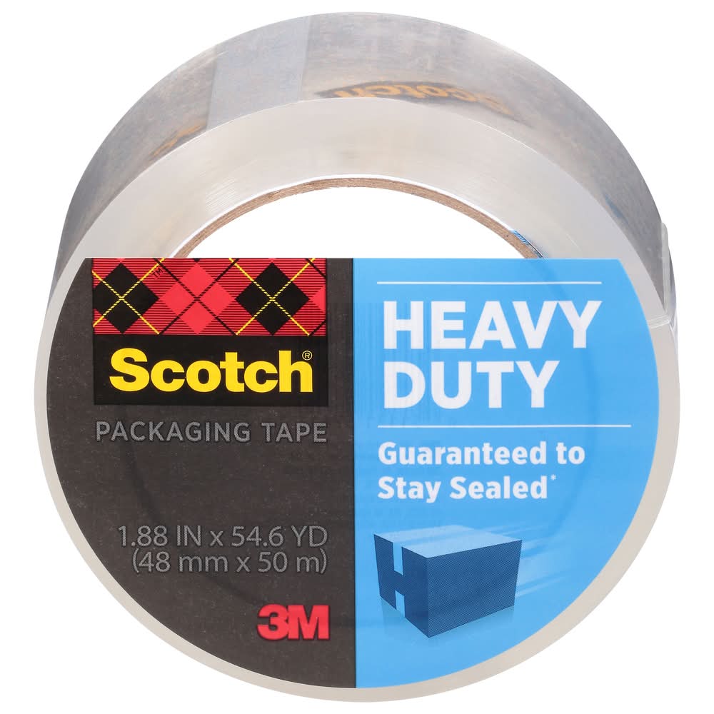 Scotch Heavy Duty Shipping Packaging Tape, 1.88in x 54.6yd