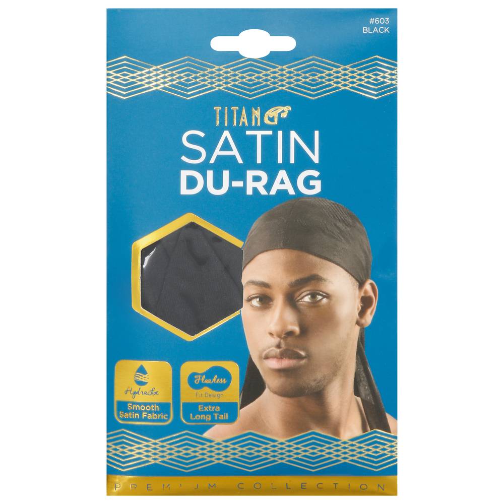 Titan Satin Du Rag, Black 603 (1.6 oz)