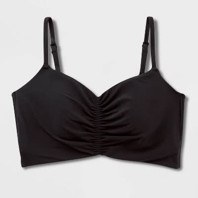 Women's Everyday Soft Light Support Ruched Sports Bra - All In Motion™ Black M