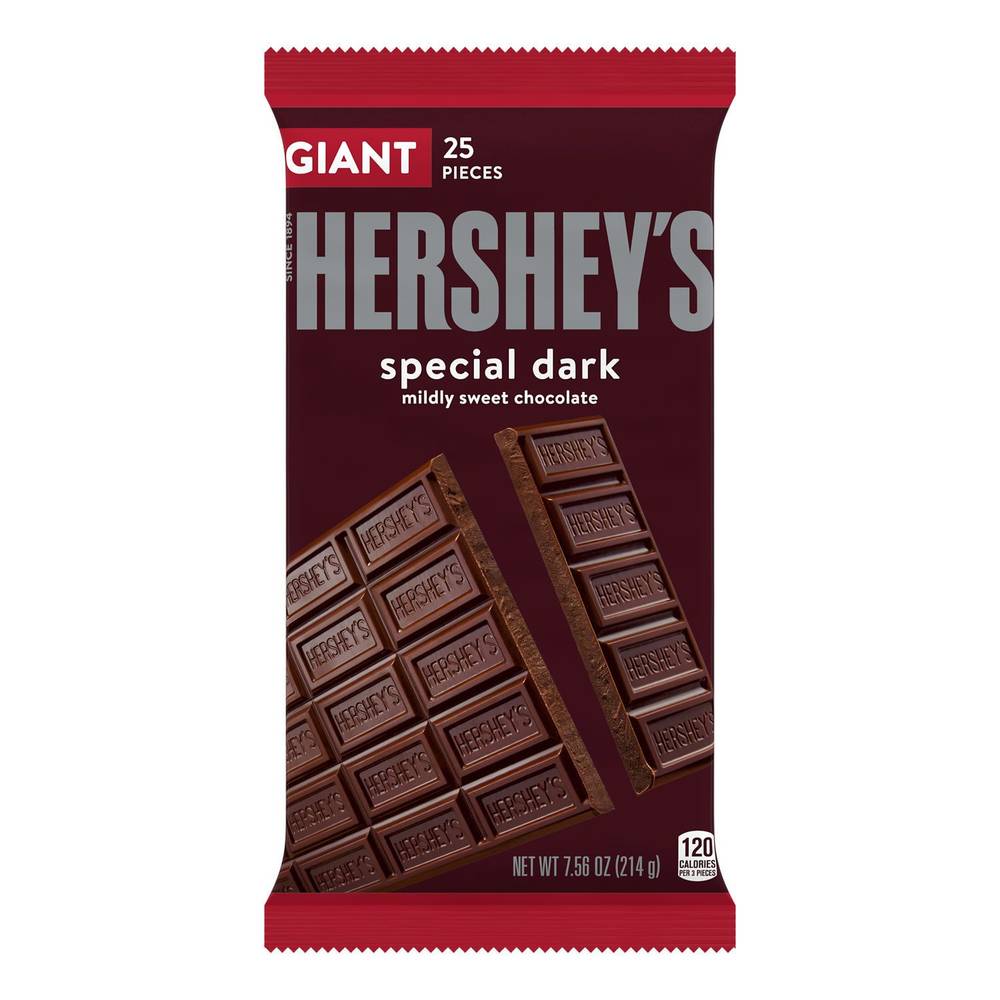 Hershey'S Special Dark Mildly Sweet Chocolate Giant Bar, 6.8 Oz