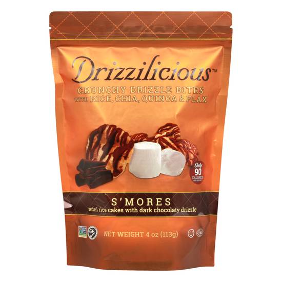 Drizzilicous S'mores Crunchy Mini Rice Cakes With Dark Chocolaty Drizzle Bites