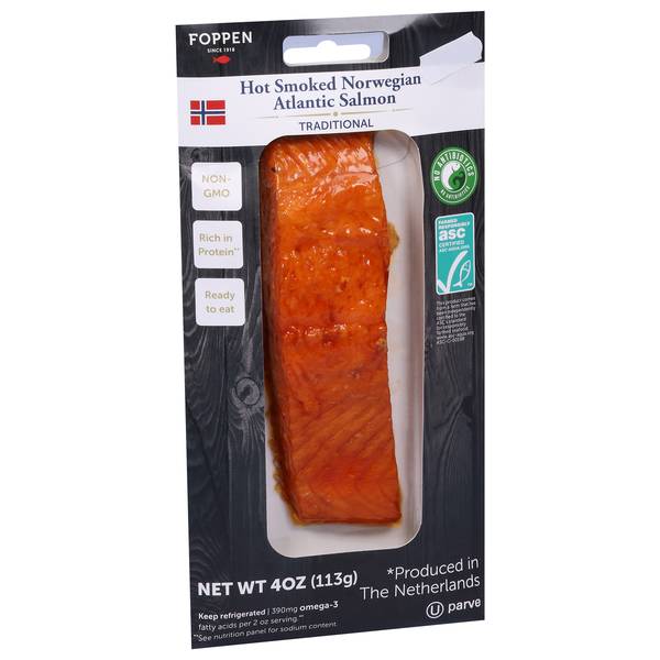 Foppen Atlantic Salmon Hot Smoked Norwegian Traditional (4 oz)