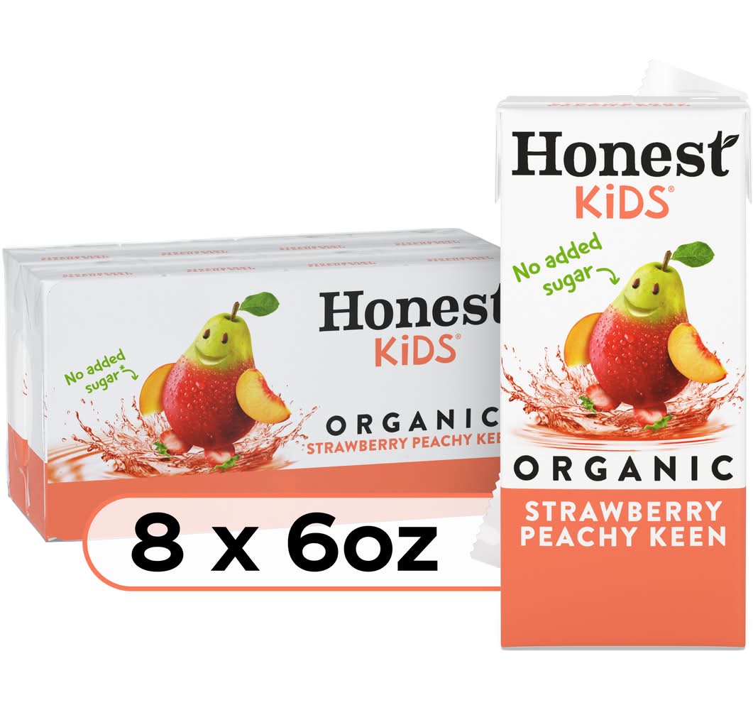 Honest Kids Organic Fruit Juice Drink, Strawberry Peachy Keen (8 x 6 fl oz)