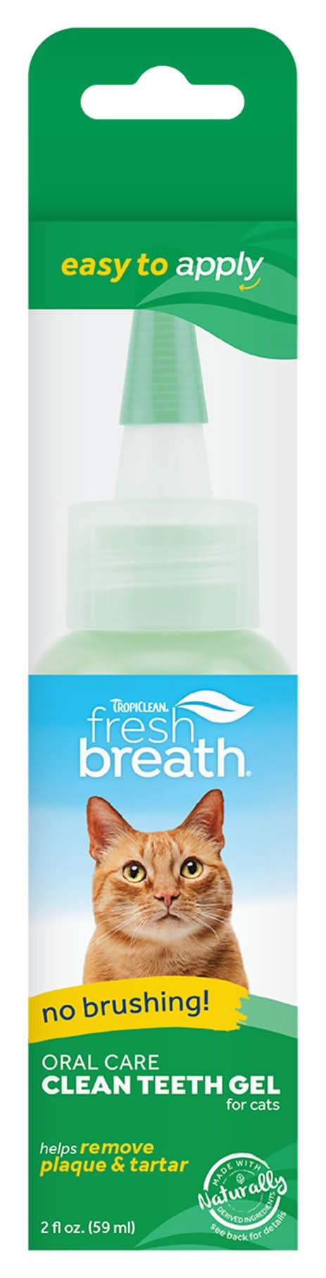TropiClean Cat Fresh Breath Clean Teeth Gel - Dental & Oral Health, Mint, 2 oz (Size: 2 Oz)