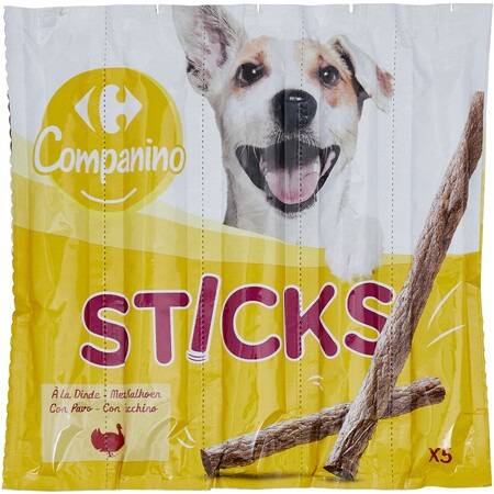 Sticks pour chiens à la dinde Carrefour Companino - les 5 sticks de 10g