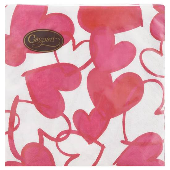 Caspari Painted Hearts Cocktail Napkins (20 napkins)